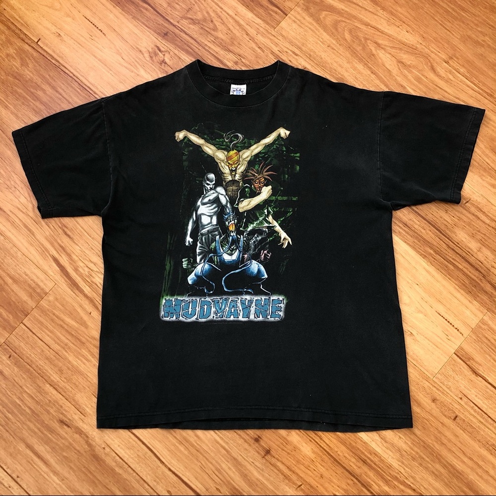 *SOLD* BLUE GRAPE | Vintage 2000 Mudvayne Anime Superhero Band Tee (XL)